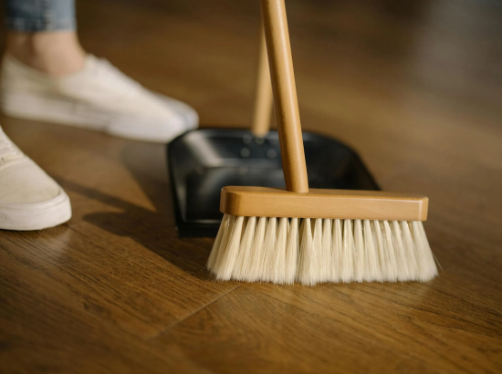  person cleaning the floor