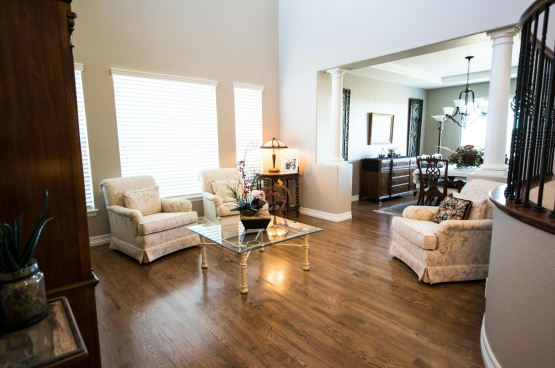 brown wooden flooring in a house