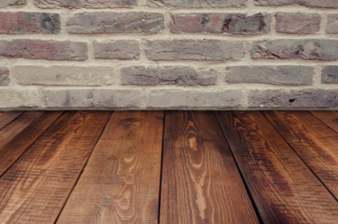 Dark hardwood planks