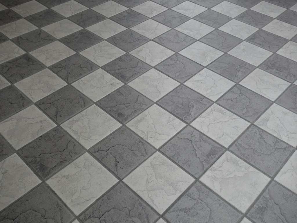 square pattern monochromatic theme flooring