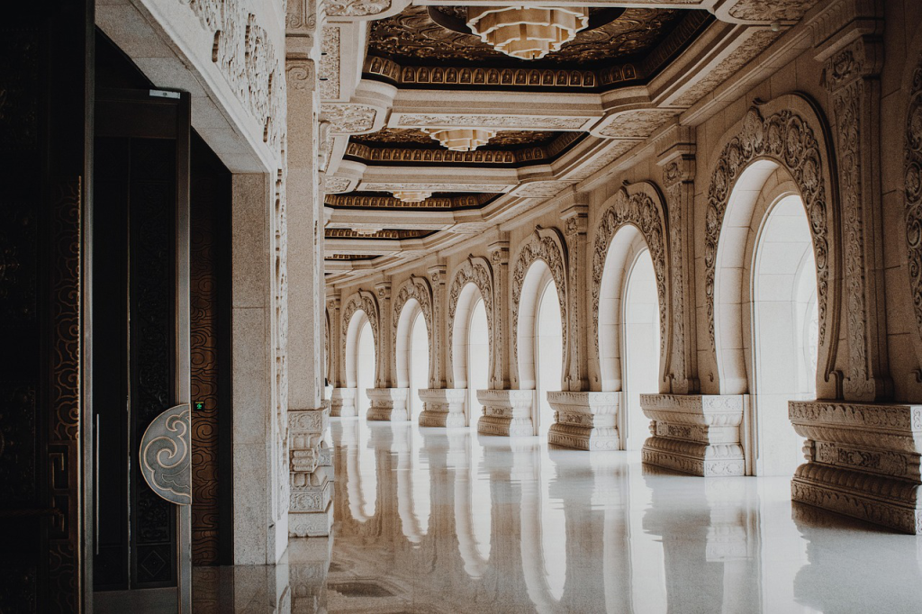 traditional, royal design walls inside a castle